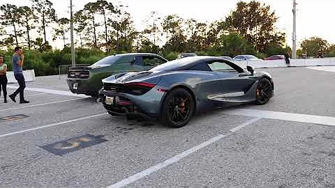 840HP Dodge Demon vs 710HP McLaren 720S Drag Racin...