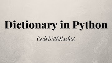 Dictionary in Python | Part 1 | Python Tutorials