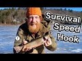 Ice Fishing With The Military Speedhook Survival Trapping Kit (87 days ep. 21)