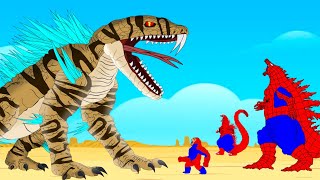 Rescue SPIDER GODZILLA & KONG Vs Evolution Of SHIMO  GIANT PYTHON : Who Will Win?| Godzilla Cartoon