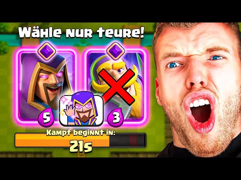 NUR TEURE KARTEN WÄHLEN, BIS ICH 12 SIEGE HABE...😨 | Clash Royale Deutsch