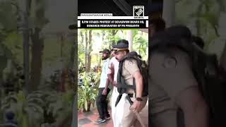 BJYM Stages Protest at Devaswom Board HQ, demands resignation of TDB President P. S. Prasanth