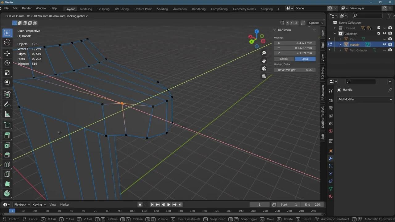 3D Modeling in Blender = Aligning Vertices Along An Axis YouTube
