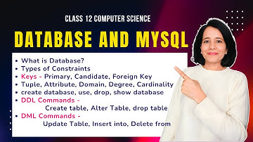 DATABASE and MySQL | DDL and DML Commands | Class 12 Computer Science | ENGLISH