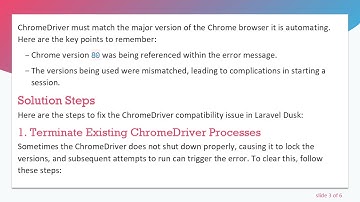 How to Fix ChromeDriver Version Compatibility Issues with Laravel Dusk