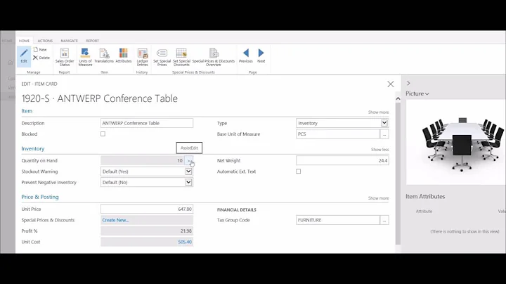 Adjusting the On-hand Inventory Control in Dynamics 365 for Financials (Project Madeira)
