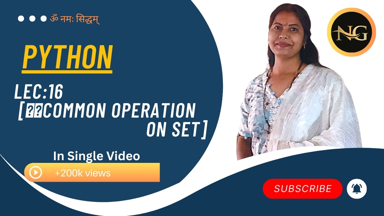 All common operation on SET in Python - YouTube