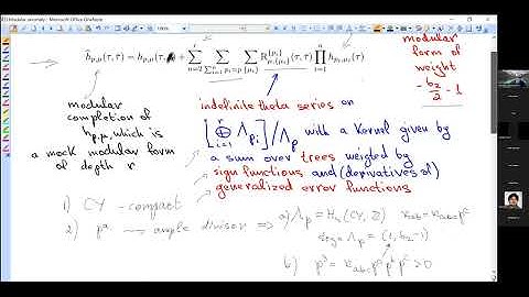 Sergey Alexandrov - Mock modularity of Calabi-Yau threefolds (part 3 of 3)