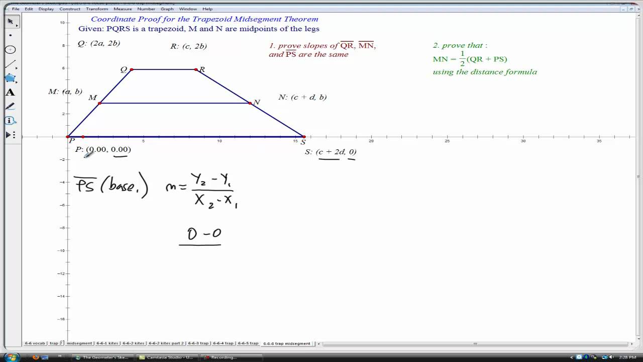 How to find the middle line of an isosceles trapezoid How to find the middle line of an isosceles trapezoid