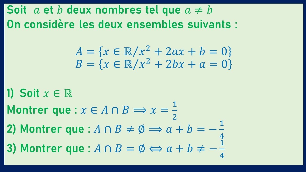 les ensembles exercice 6 YouTube