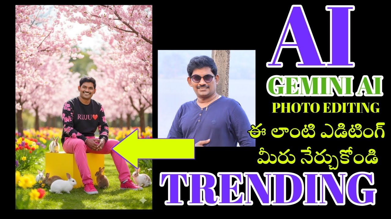 Trending Gemini AI Boys Cherry Blossoms Garden Photo Editing Prompt Rijju 0008