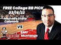 College Basketball Pick - Nicholls State vs SMU Prediction, 3/16/2022 Free Best Bets & Odds