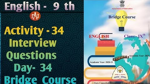 Std.9 English Bridge course | Activity no.34| Day 34 | Conversation | Narayani Tech Academy