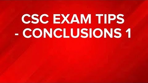 Conclusions Questions na dating lumabas sa CSC exam - Part 1 #cscexamtips