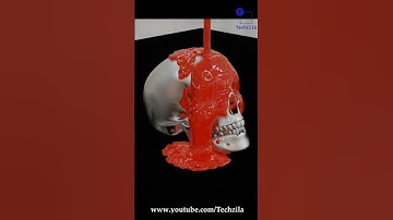 Blender | Fluid simulation  Animation With Skull | Techzila Nikvin #Shorts