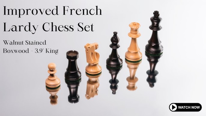 Improved French Lardy Chess Pieces Only set - Antiqued boxwood –  royalchessmall