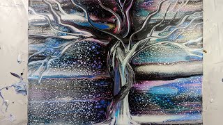 #110 AMAZING TREE SWIPE | FLUID ART | POURING PAINTS