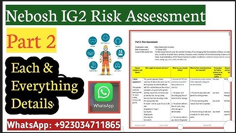 Nebosh Ig2 Risk Assessment Report Part 2 (Construction Site)