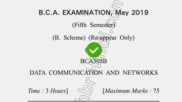 May 2019 Dcrust BCA Reappear 5th Sem Data Communication & Networks Question Paper