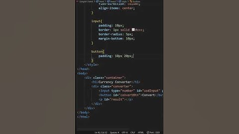 Currency Converter Website || HTML, CSS, JavaScript #shorts #viral