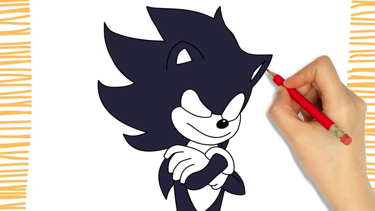 Como desenhar o DARK SONIC I Fácil 