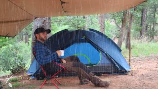 Solo Camping in Rain with New Tent, Relaxing Sound of Rain, ASMR