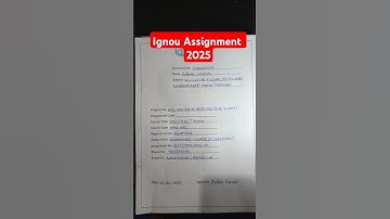 Ignou Assignment Writing #shortsvideo #ignouassignmentfrontpage