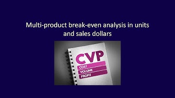 Chapter 6, Video 7, Multi product break even analysis in units and sales dollars, example!