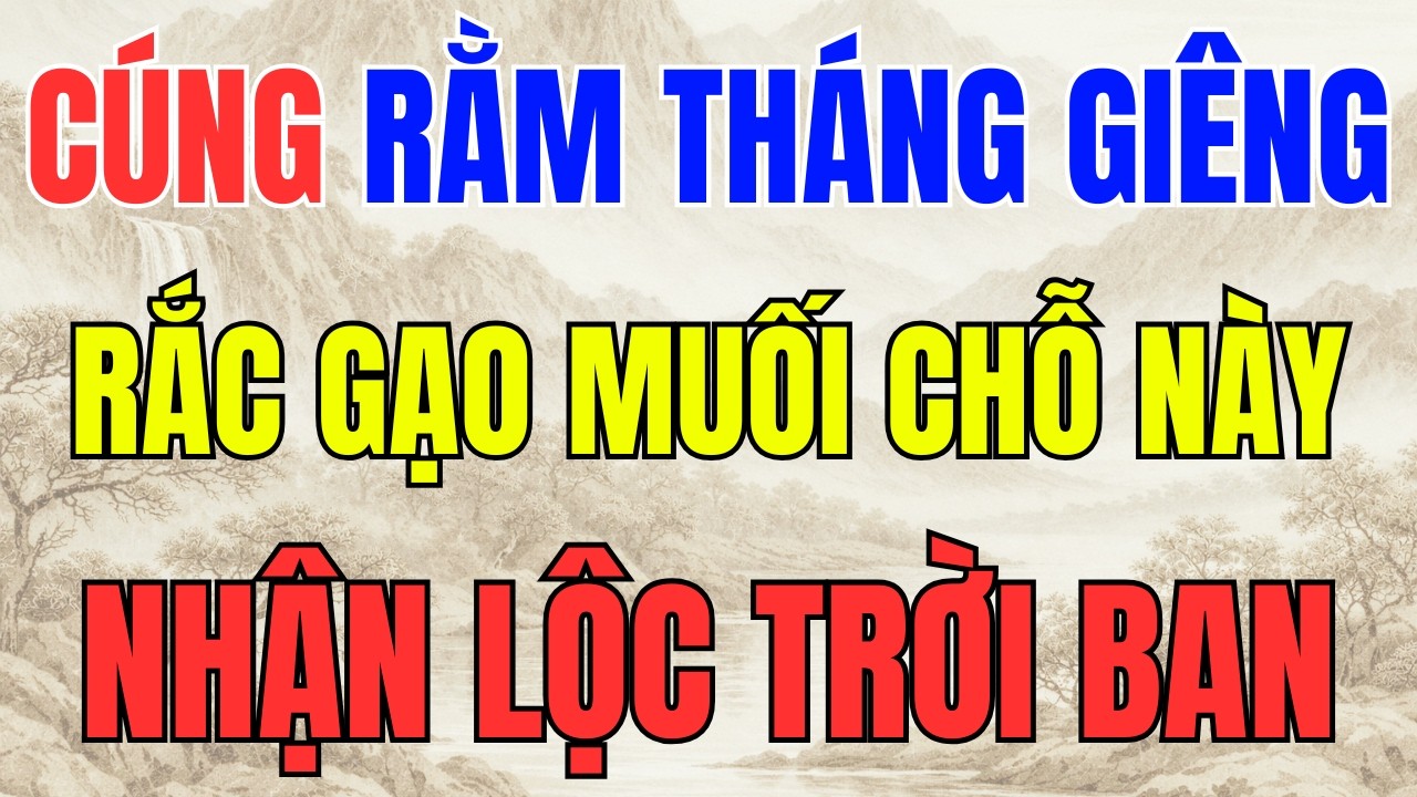 CÚNG RẰM THÁNG GIÊNG 15/1 AL: CỨ RẮC GẠO MUỐI Ở 3 CHỖ NÀY, TIỀN VỀ NHƯ NƯỚC, NGHÈO MẤY CŨNG PHẤT