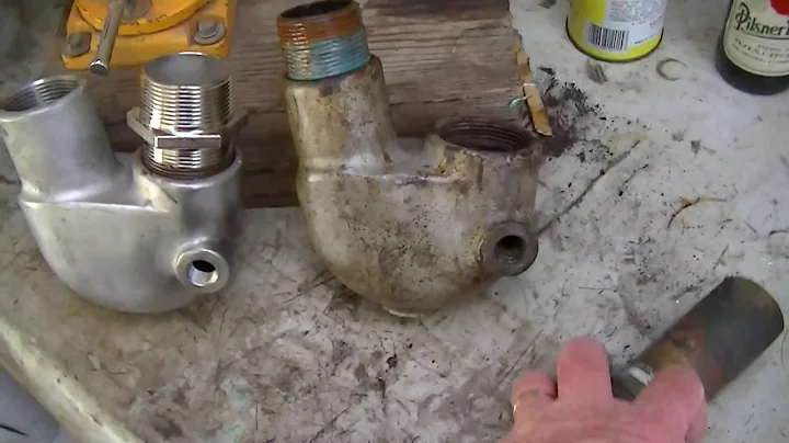 Fisher 30 Refit : # 75 Water Cooled "Yanmar"Exhaust   elbow stuck nipple.