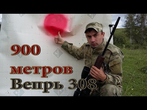 Вепрь-308 на 900 метрах бьет в ЯБЛОЧКО!!!