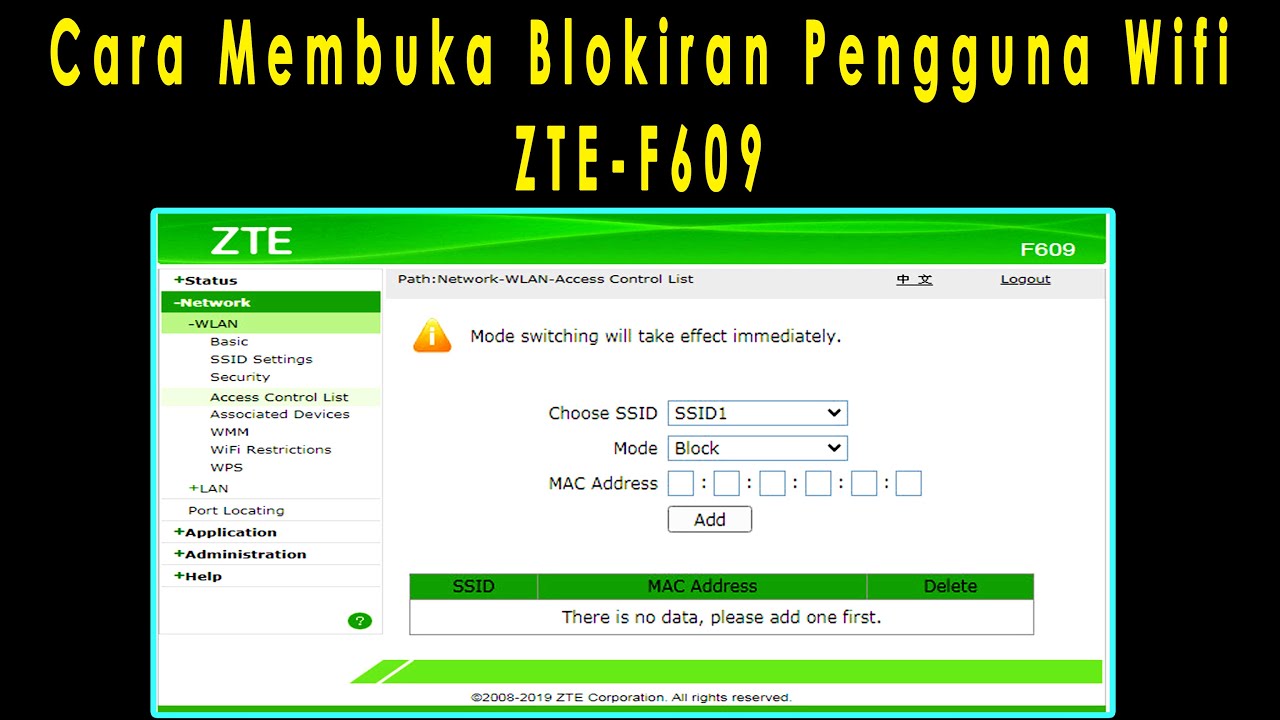 Zte F609 Default Password - Cara mengganti nama wifi dan password wifi pada modem ZTE ...