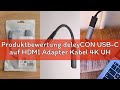 Produktbewertung deleyCON USB-C auf HDMI Adapter Kabel 4K UHD 60Hz (Aluminium, Geflochten) für HDMI