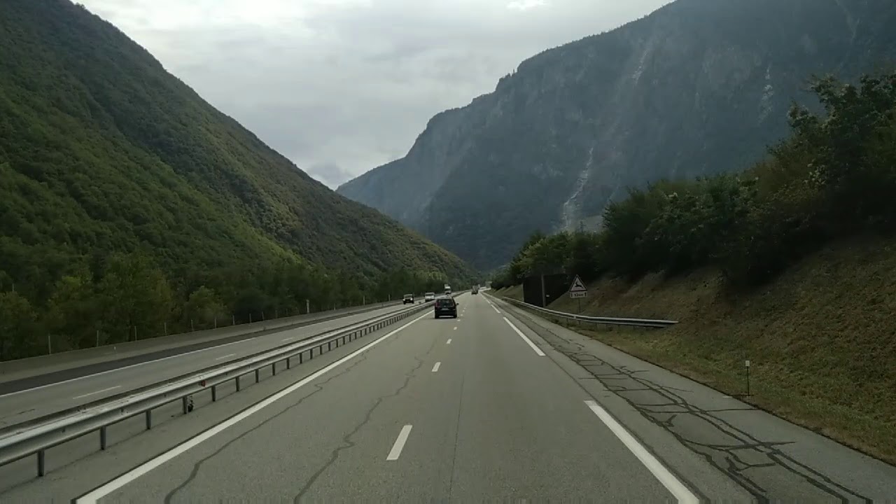 Driver trucking-France highway A 43...Tunnel Frejus
