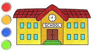 Easy School Drawing | How To Draw A School | Step By Step Drawing | #howtodraw #drawing