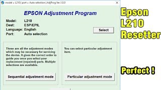 reset epson L210 printer with resetter 