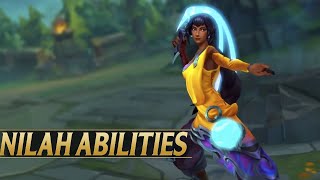 NILAH ABILITIES Gameplay Explained - New Champion - League of Legends