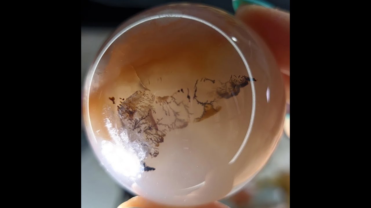 Dendritic flower agate sphere