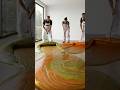 Quarto Epóxi Verde e Laranja com Dourado Surreal 🤯✨ | Surreal Green Orange Epoxy Room #shorts#epoxy