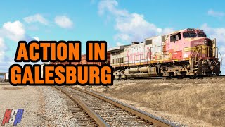 Action In Galesburg | Amtrak and BNSF trains in Galesburg, Illinois