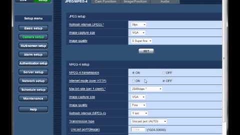 Setting Frame Rate (IPS) on a Panasonic WV-NS202A - Open Door Inc.