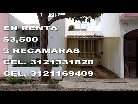 Casa en renta $3,500 de 3 recámaras ubicada en el fraccionamiento Villas Alameda en Villa de Álvarez