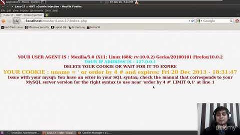 Udemy SQL Injection Master Course :  Lecture 33   cookie based injection at challenge solution 17