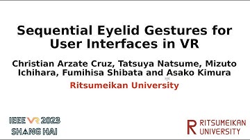Sequential Eyelid Gestures for User Interfaces in VR