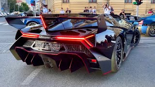 Lamborghini VENENO Roadster - DRIVING, CRAZY EXHAUST sound \& revs (1 of  9 in the world)