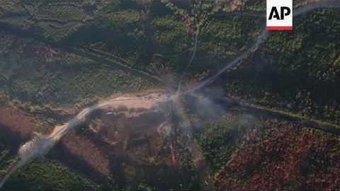 Raw: Aerials of Ala. Gas Pipeline Explosion Site