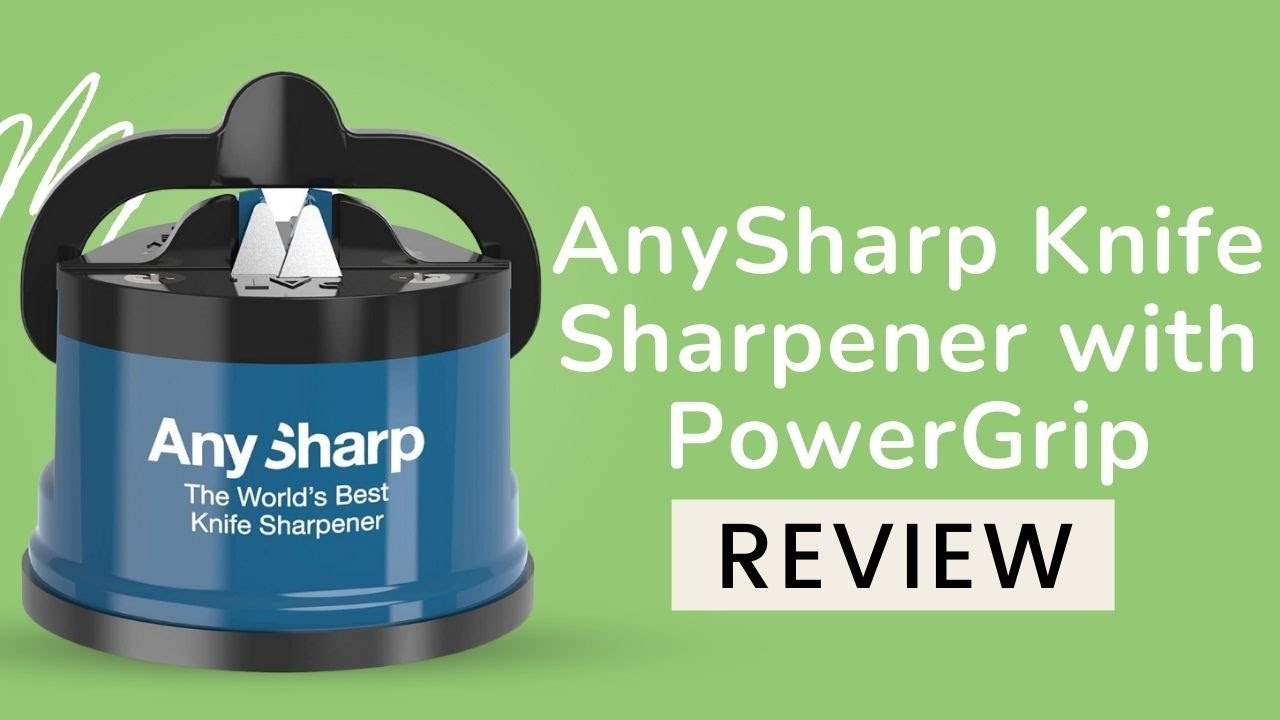 AnySharp World's Best Knife Sharpener with Powergrip, Blue