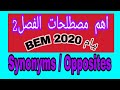 اهم مصطلحات للفصل2 في الانجليزية المقطع2 للرابعة متوسط تحضيرا لشهادة Bem2020 