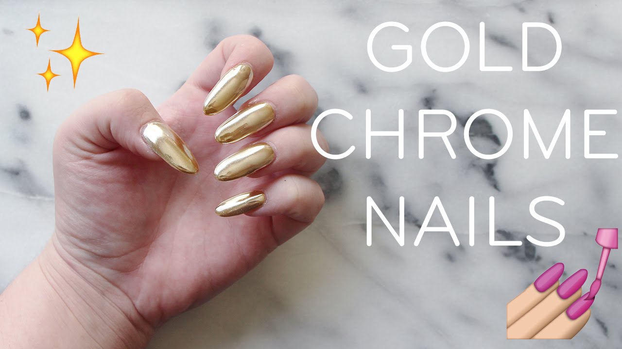 Gold Chrome Nail Art Tutorial - wide 1