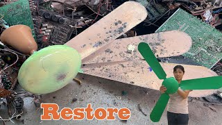 Restore ceiling fan  fully Restoration & Repair burned old Ceiling fan  Restoration fan old rusty